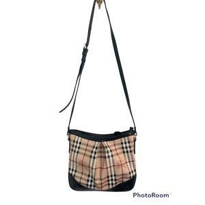 Burberry Harthman Hay-market Nova check crossbody bag in coated canvas.